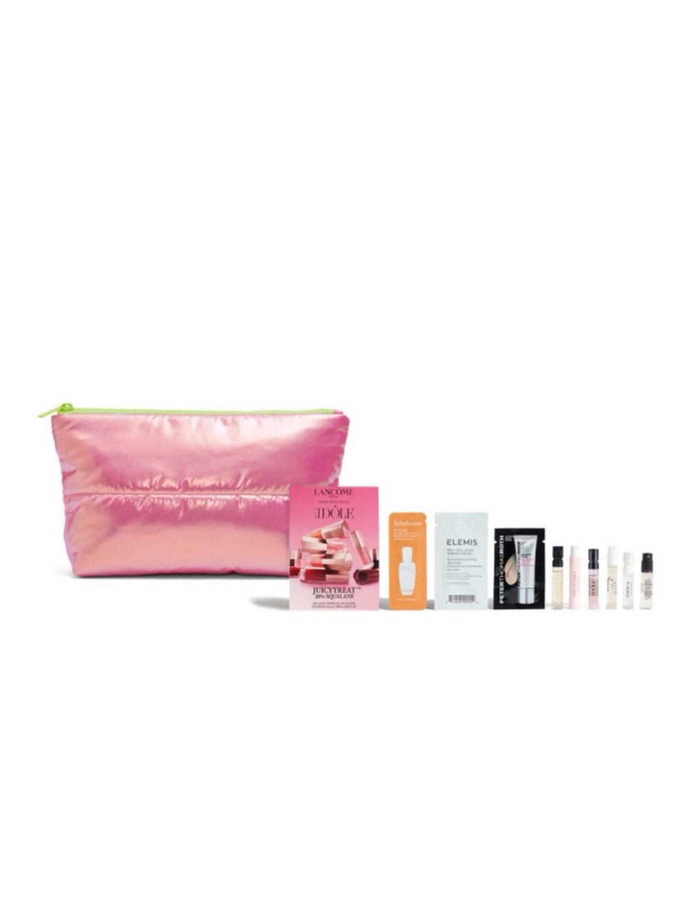 Macy's Pink Metallic Makeup Pouch with Sample Beauty Kit